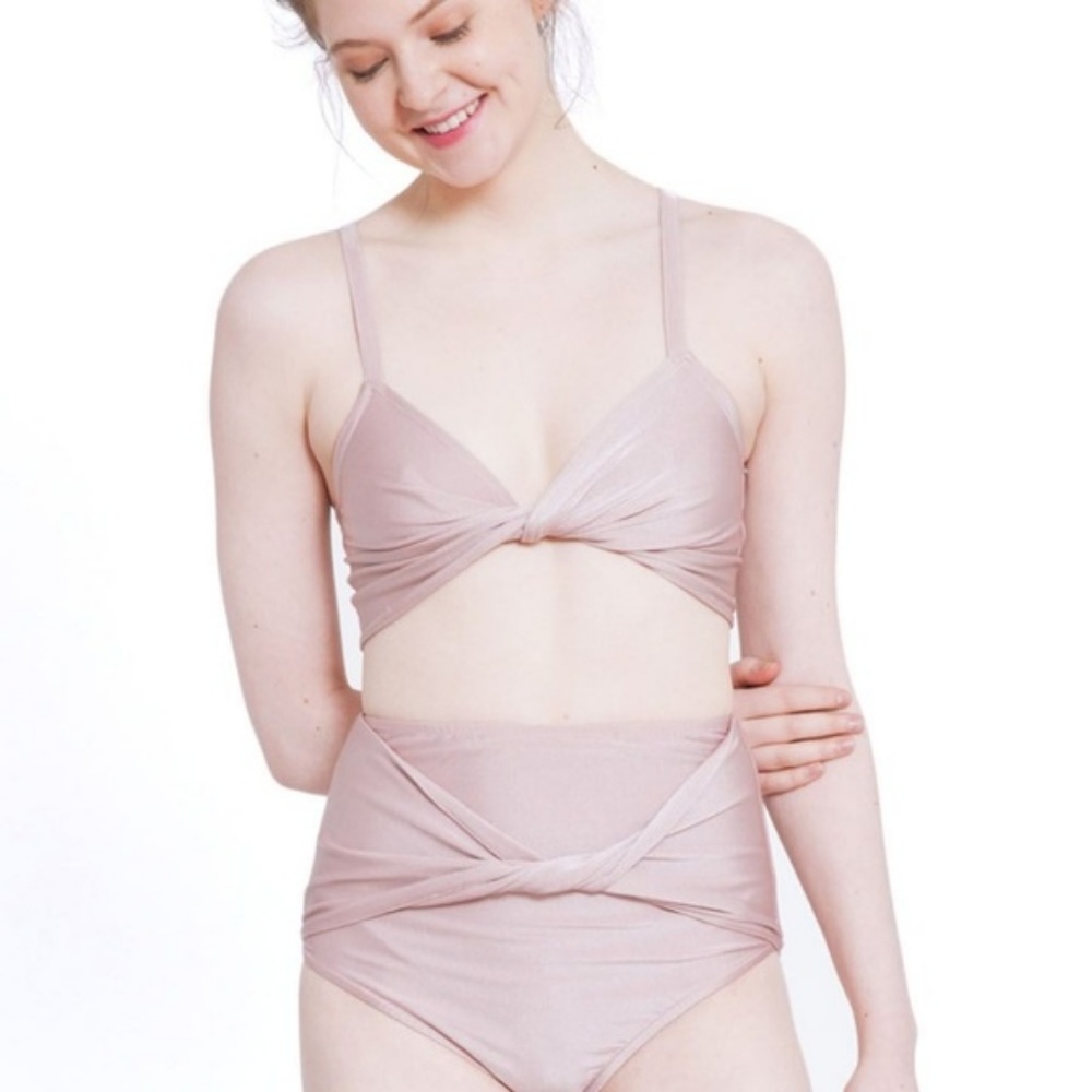 NWT Samantha Pleet VORTEX BIKINI in Ballet Pink